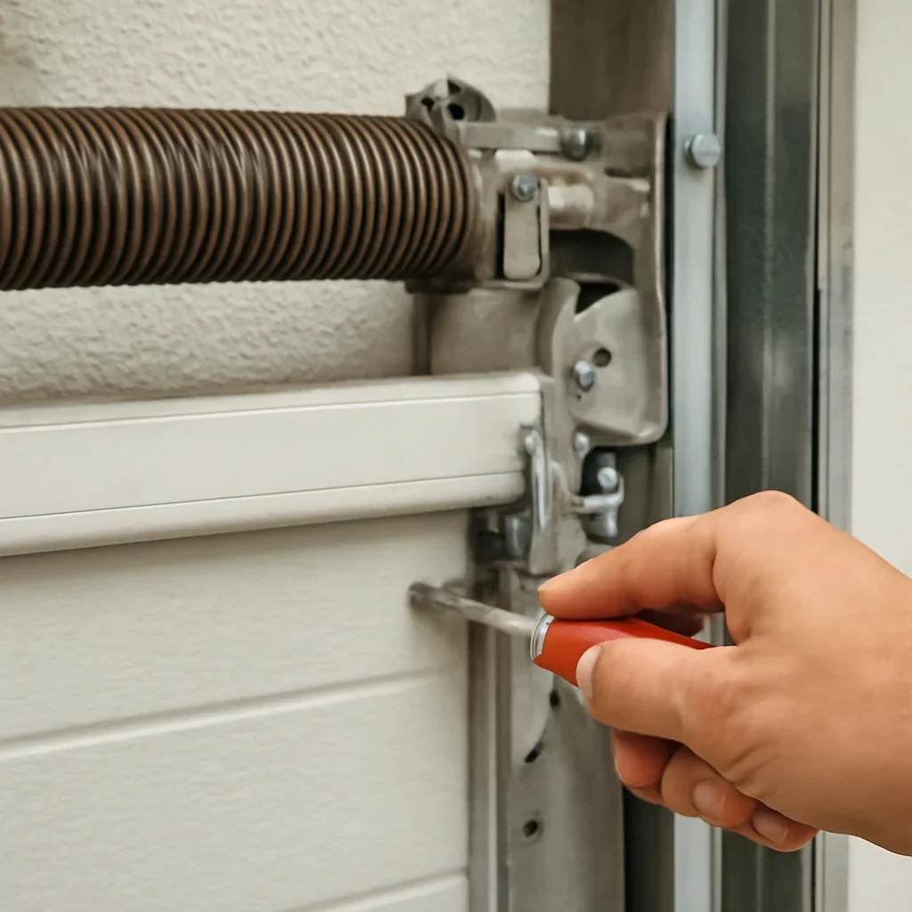 Close-up detail related to emergency garage door repair: what counts as an emergency?