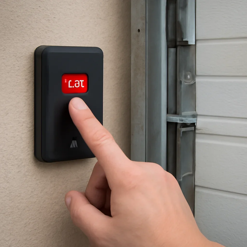 Close-up detail related to garage door safety tips for families in langley