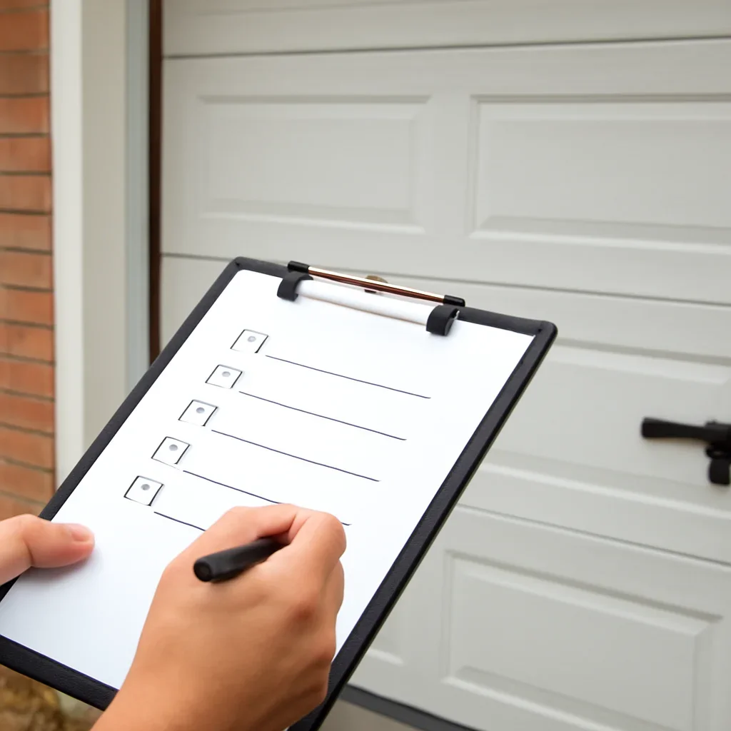 Close-up detail related to questions to ask before hiring a garage door company in langley