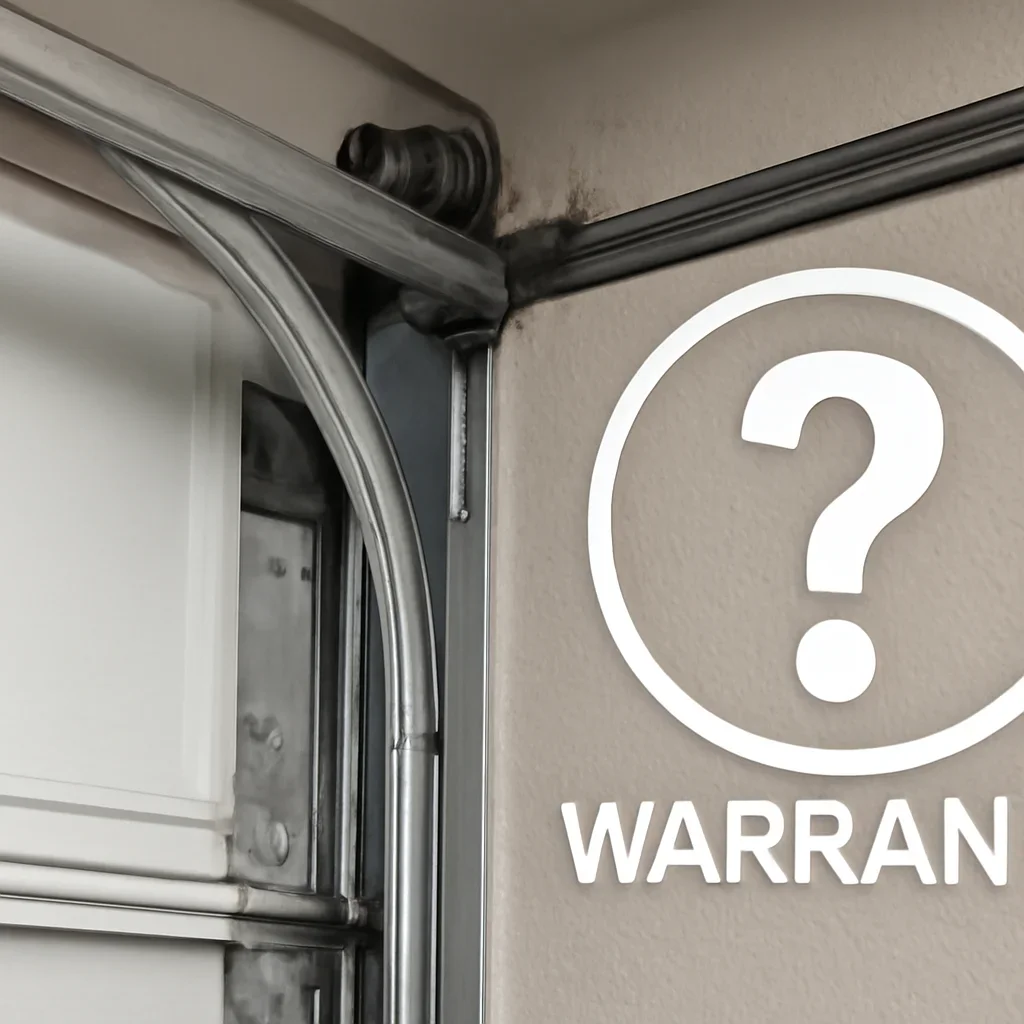 Close-up detail related to warranty questions homeowners ask about garage door installation