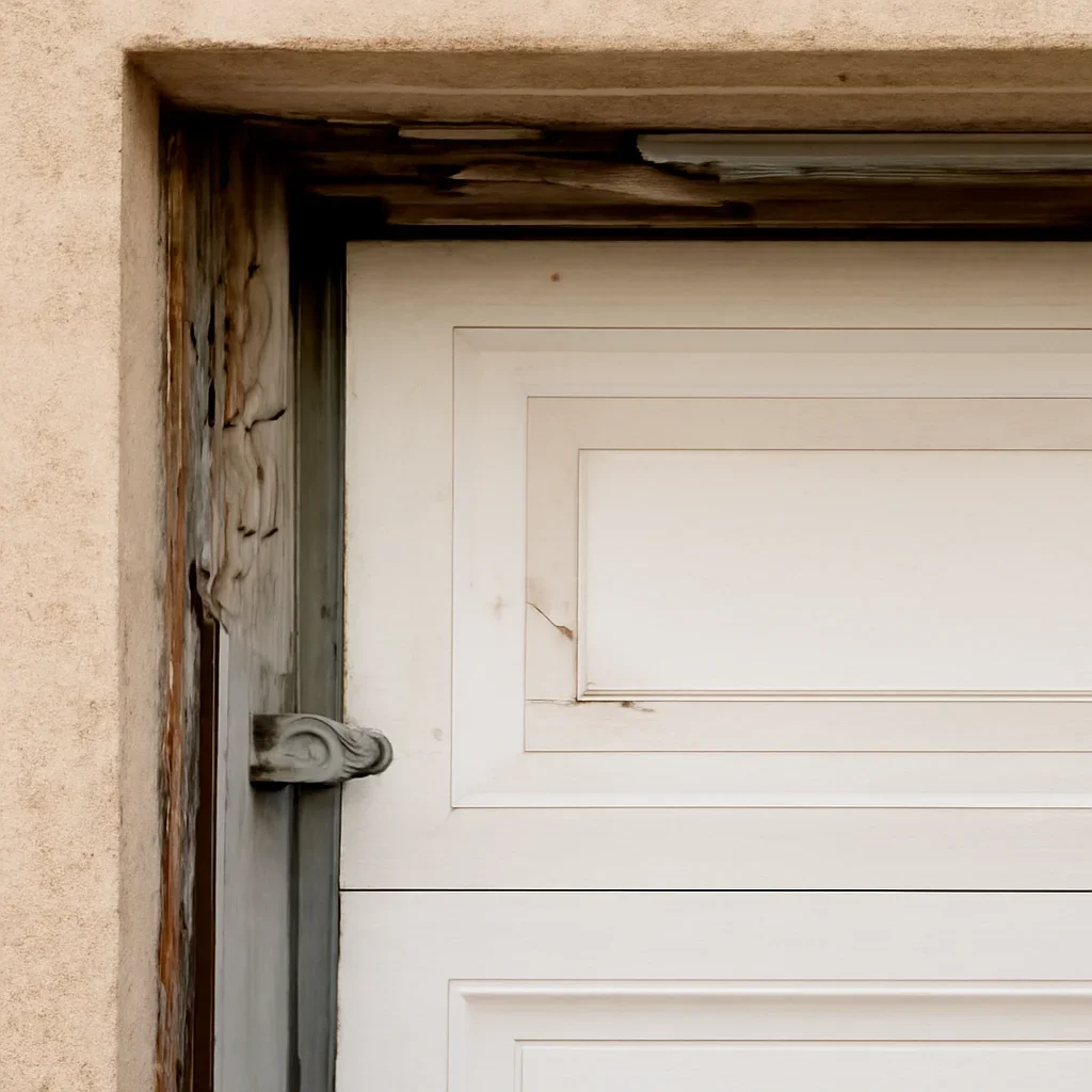 Close-up detail related to when to repair vs replace a garage door in langley