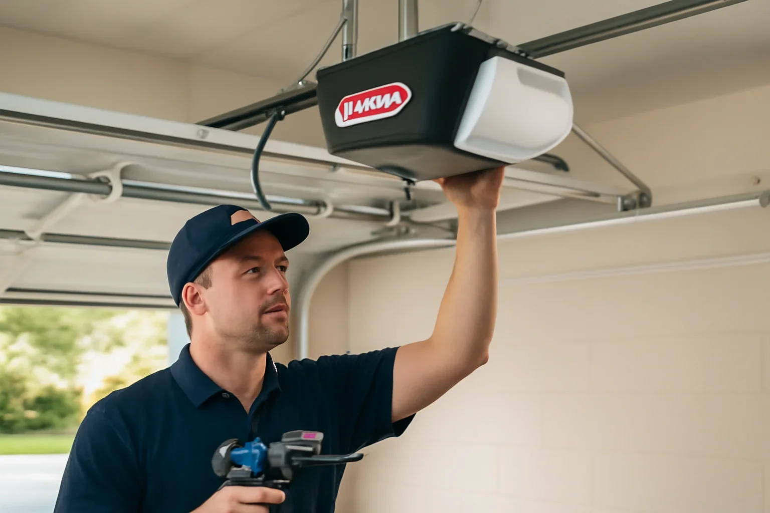 Genie garage door opener service and diagnostics in a Langley residential garage