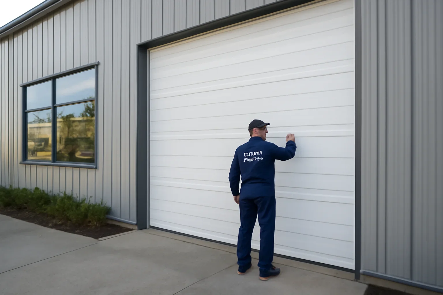 Commercial garage door services at a warehouse or light-industrial property in Langley
