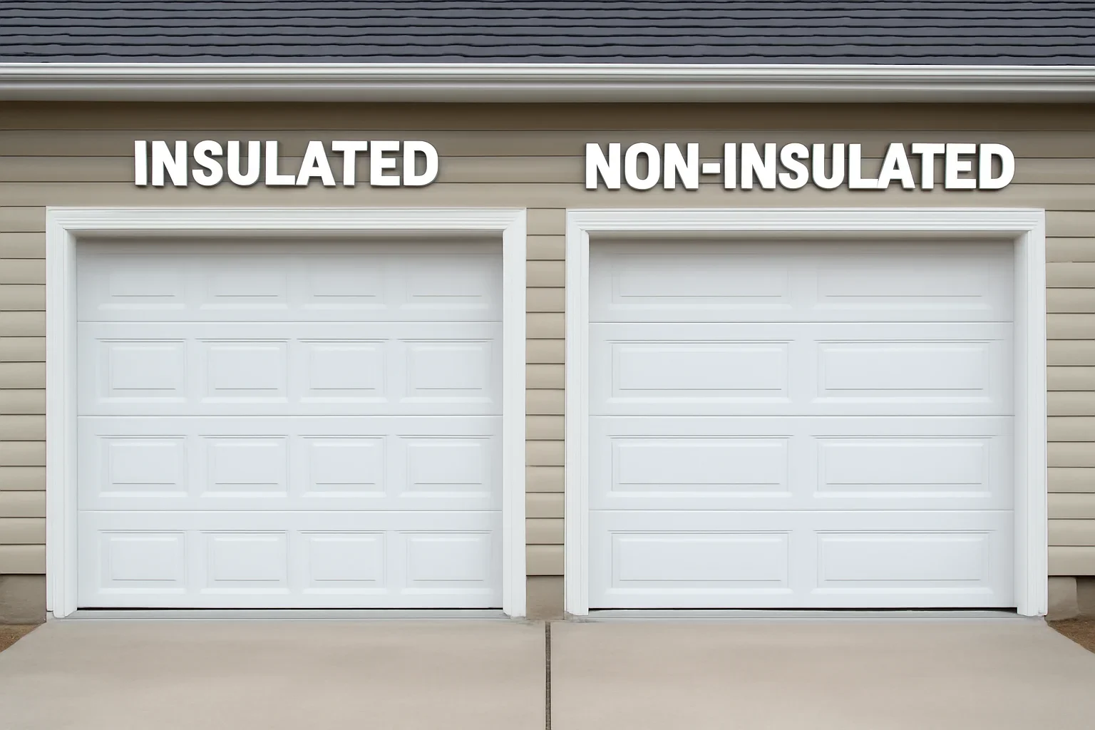 Insulated and non-insulated garage door comparison