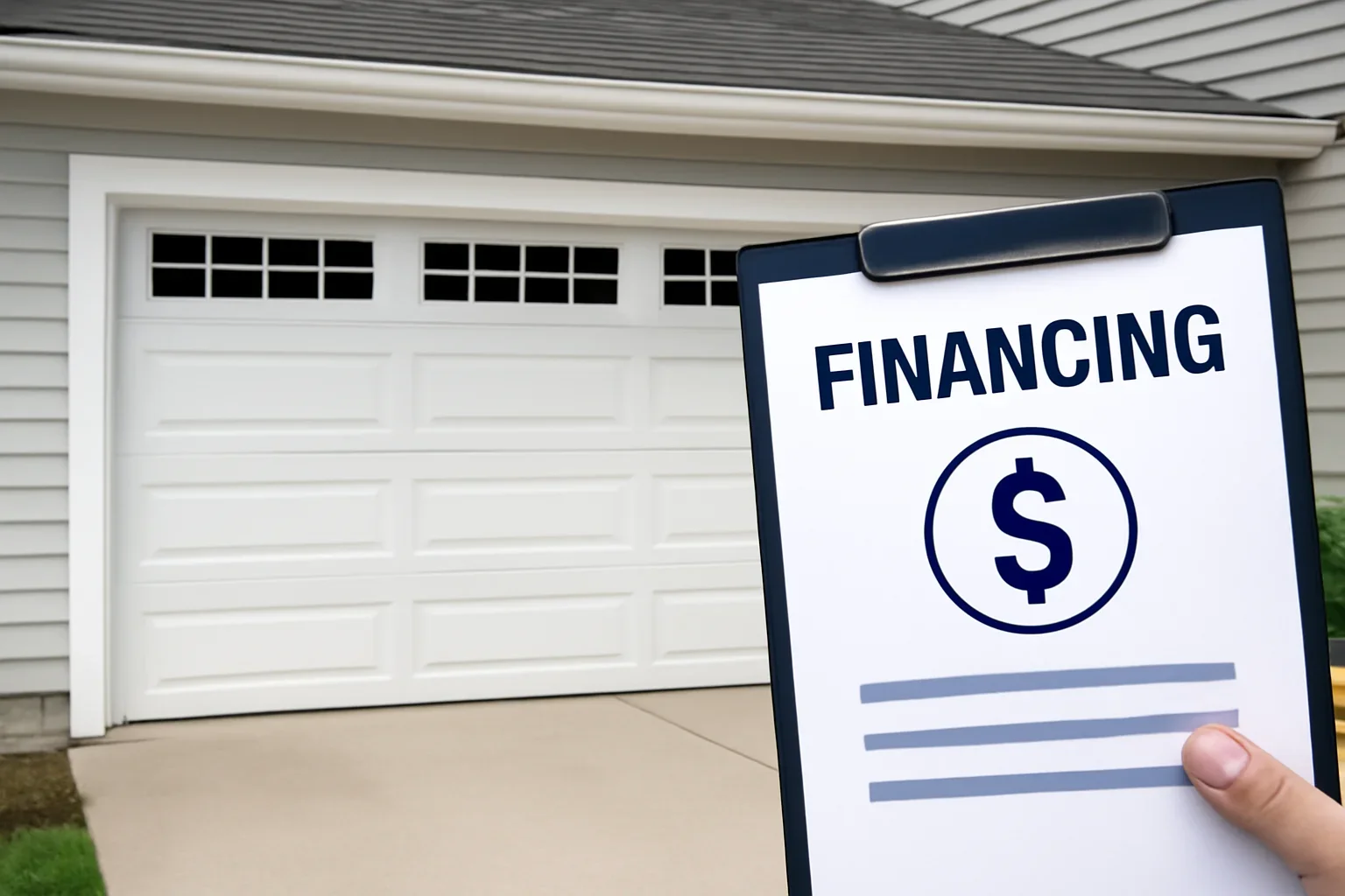 Langley homeowner reviewing garage door project costs and payment planning options