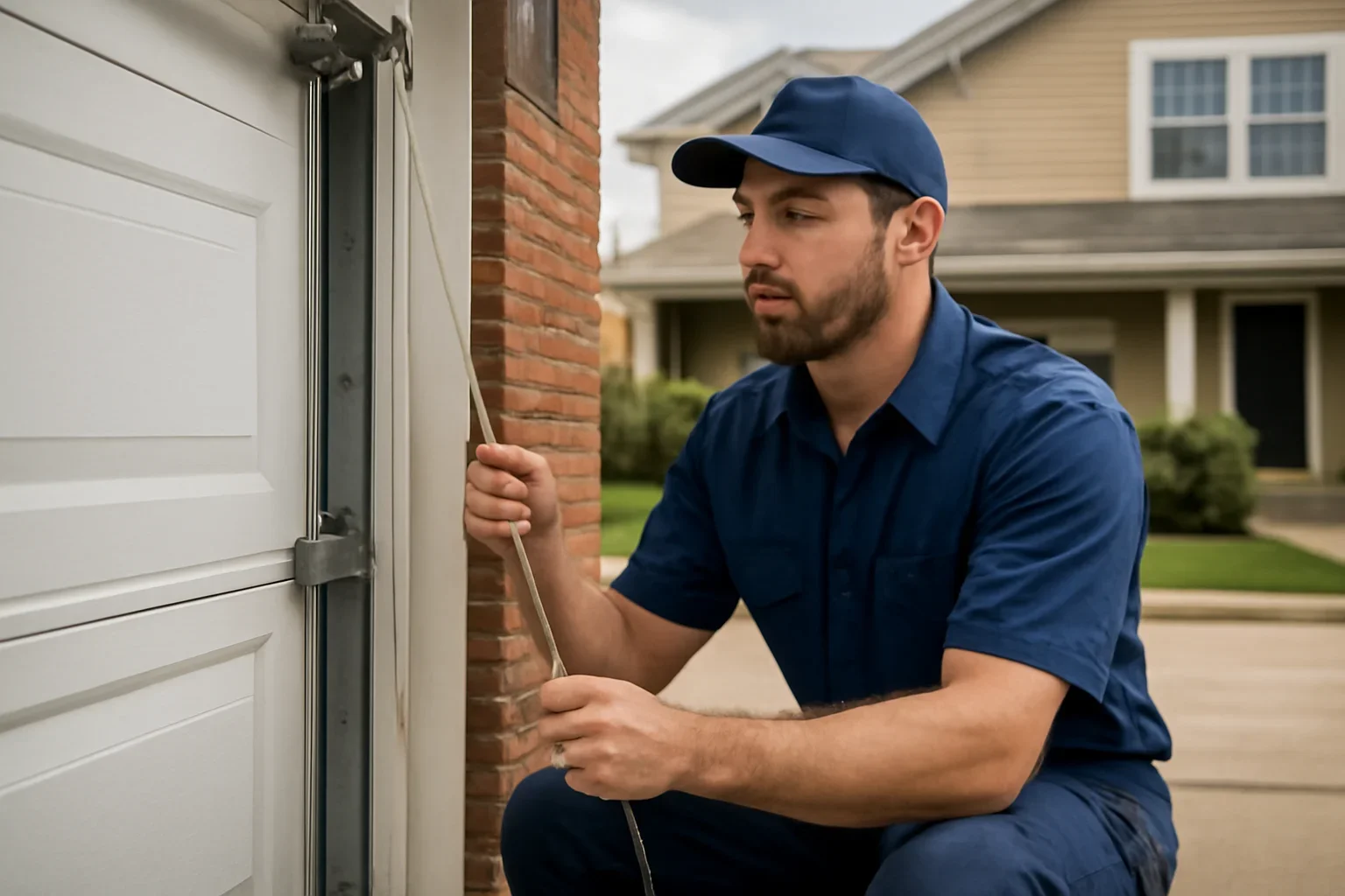 Garage door cable repair consultation for a residential property in Langley