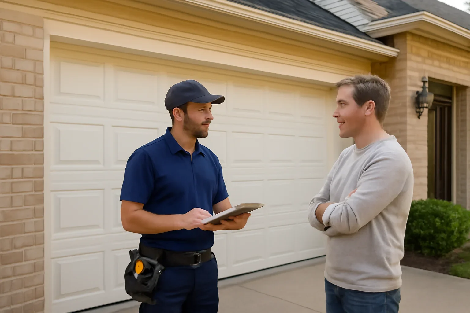 Garage door installation consultation for a residential property in Langley