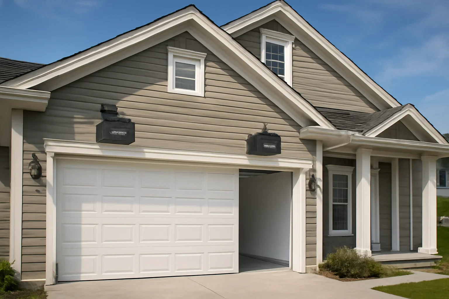Garage door opener system installed in a residential garage in Langley