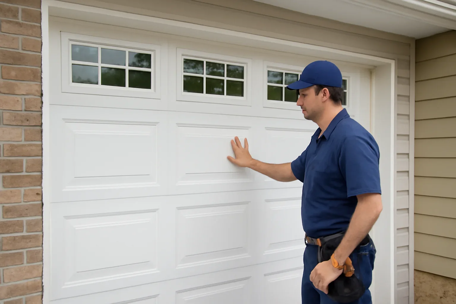 Garage door panel replacement consultation for a residential property in Langley