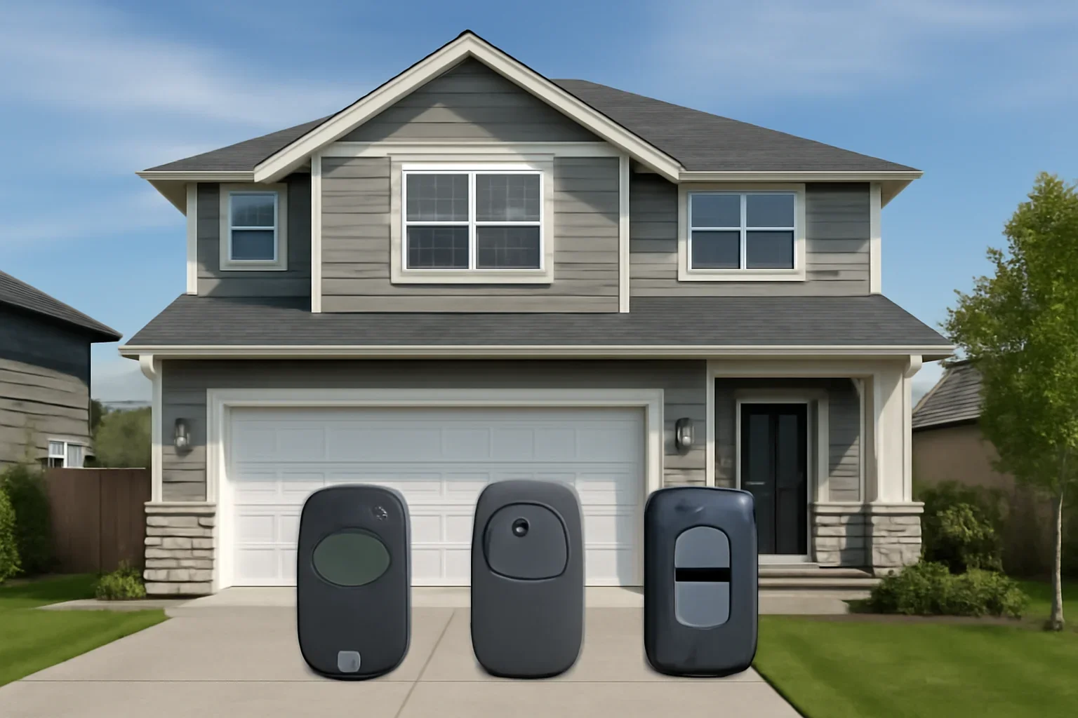 Garage door remotes used for residential garage access in Langley