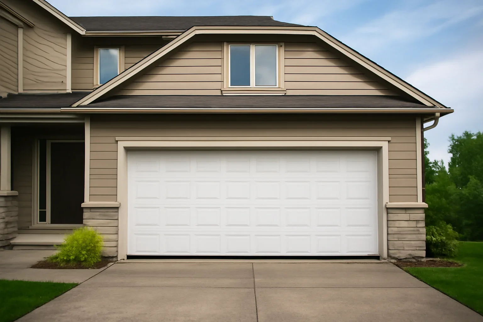 Garage door seals fitted around a residential garage door in Langley