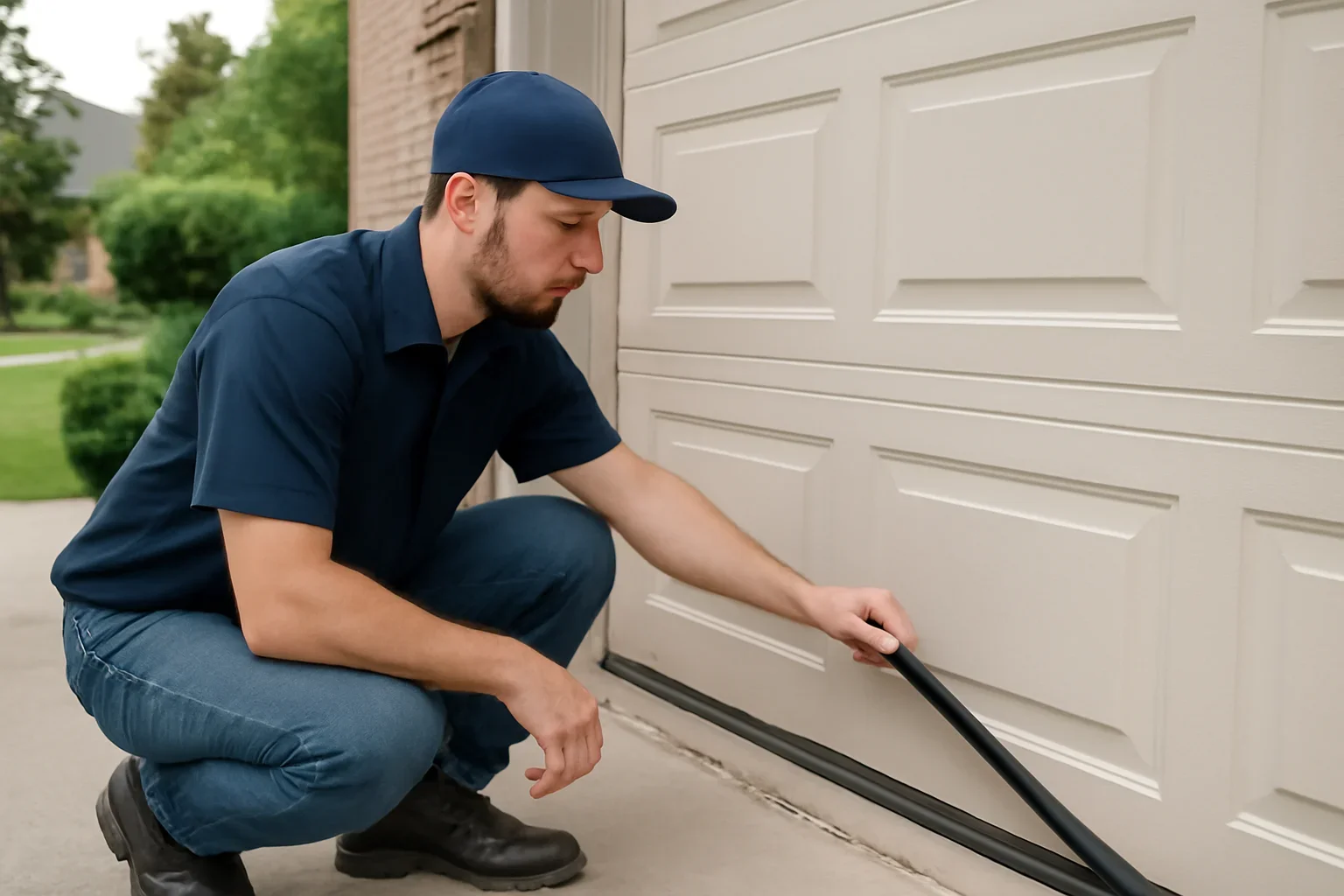 Garage door weather seal replacement assessment at a Langley home