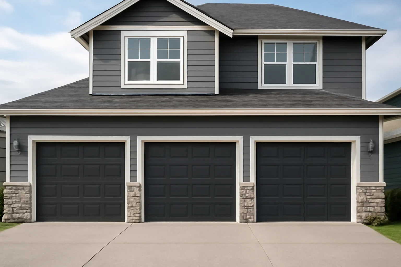 Residential garage door installed on a Langley home