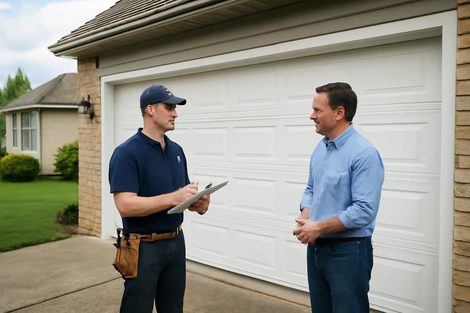 New garage door installation planned for a residential property in Aldergrove, British Columbia