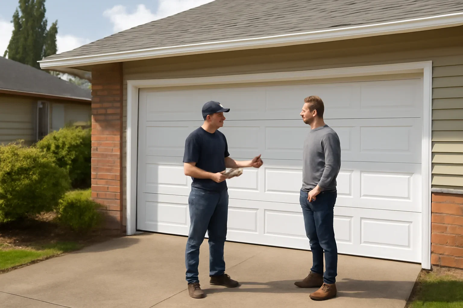 Residential garage door replacement planning at an Aldergrove property