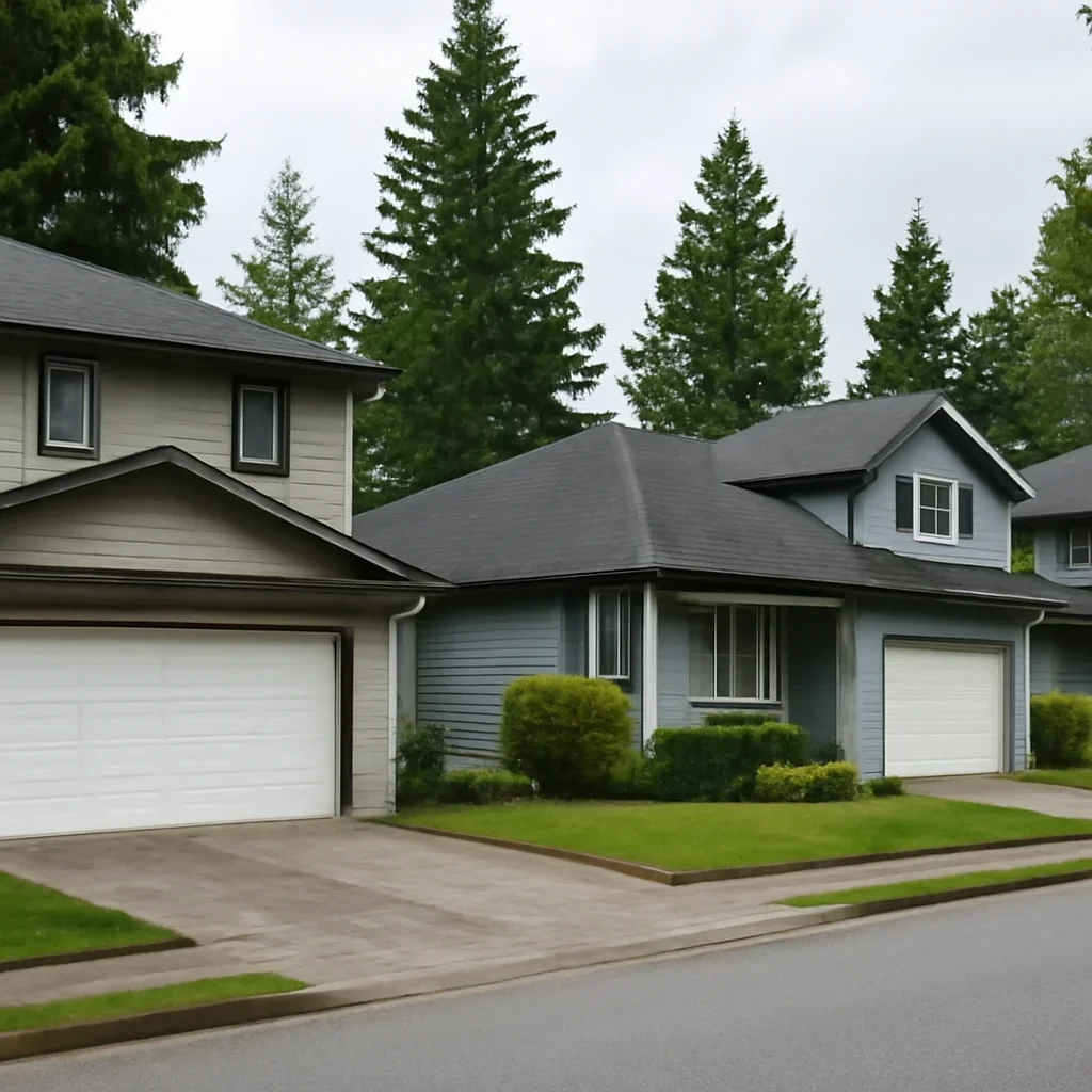 Garage door sensor locations and lower track areas at Aldergrove homes and detached garages