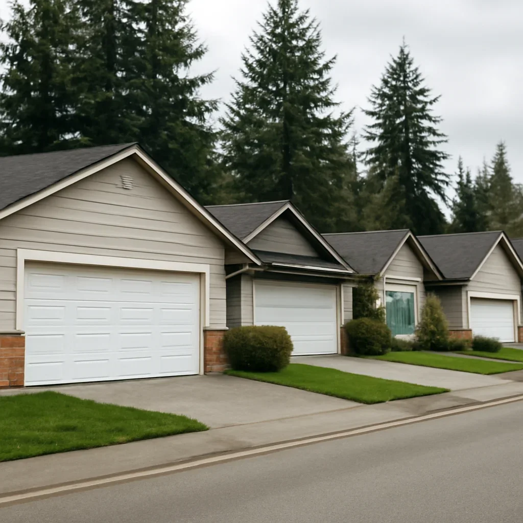 Inspection of garage door bottom seal, side trim, floor gap, and opening fit in Aldergrove