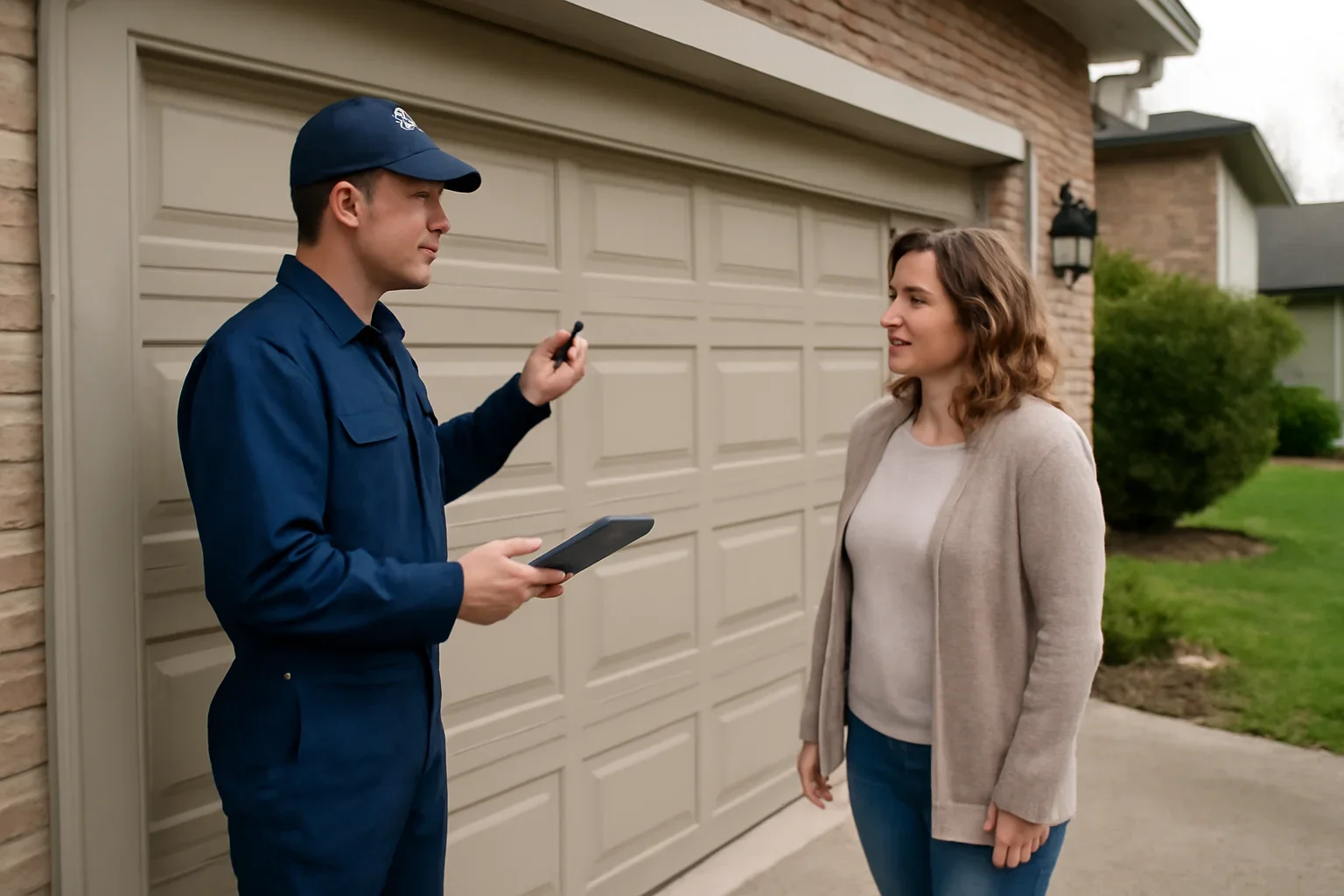 Same-day garage door repair assessment at a residential property in Aldergrove
