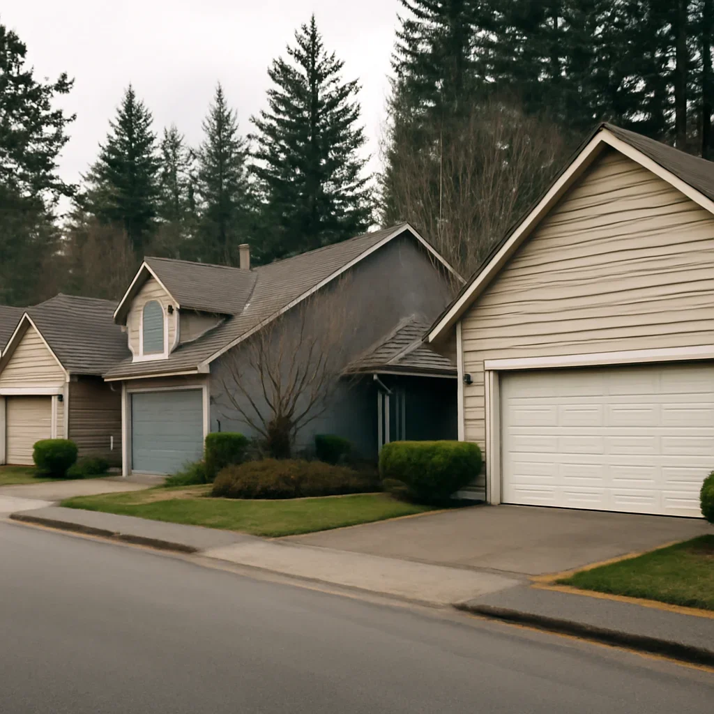 Garage door openings at Brookswood homes being reviewed for measurements, framing, and installation access