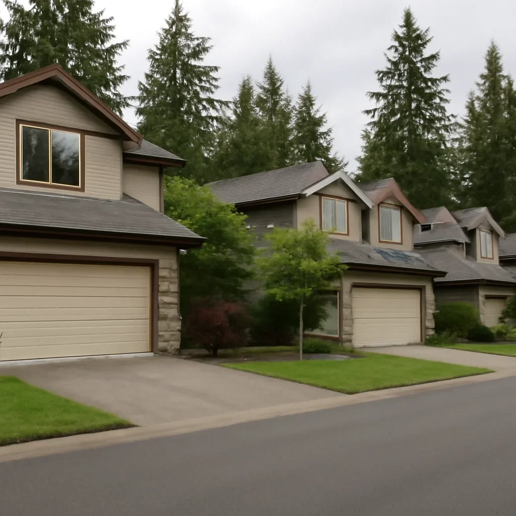 Inspection of off-track garage door rollers, tracks, cables, and hinges in Brookswood
