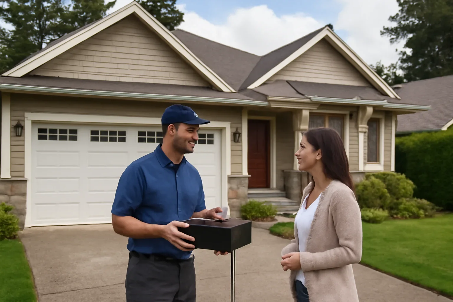 Garage door opener installation planned for a mature Brookswood home