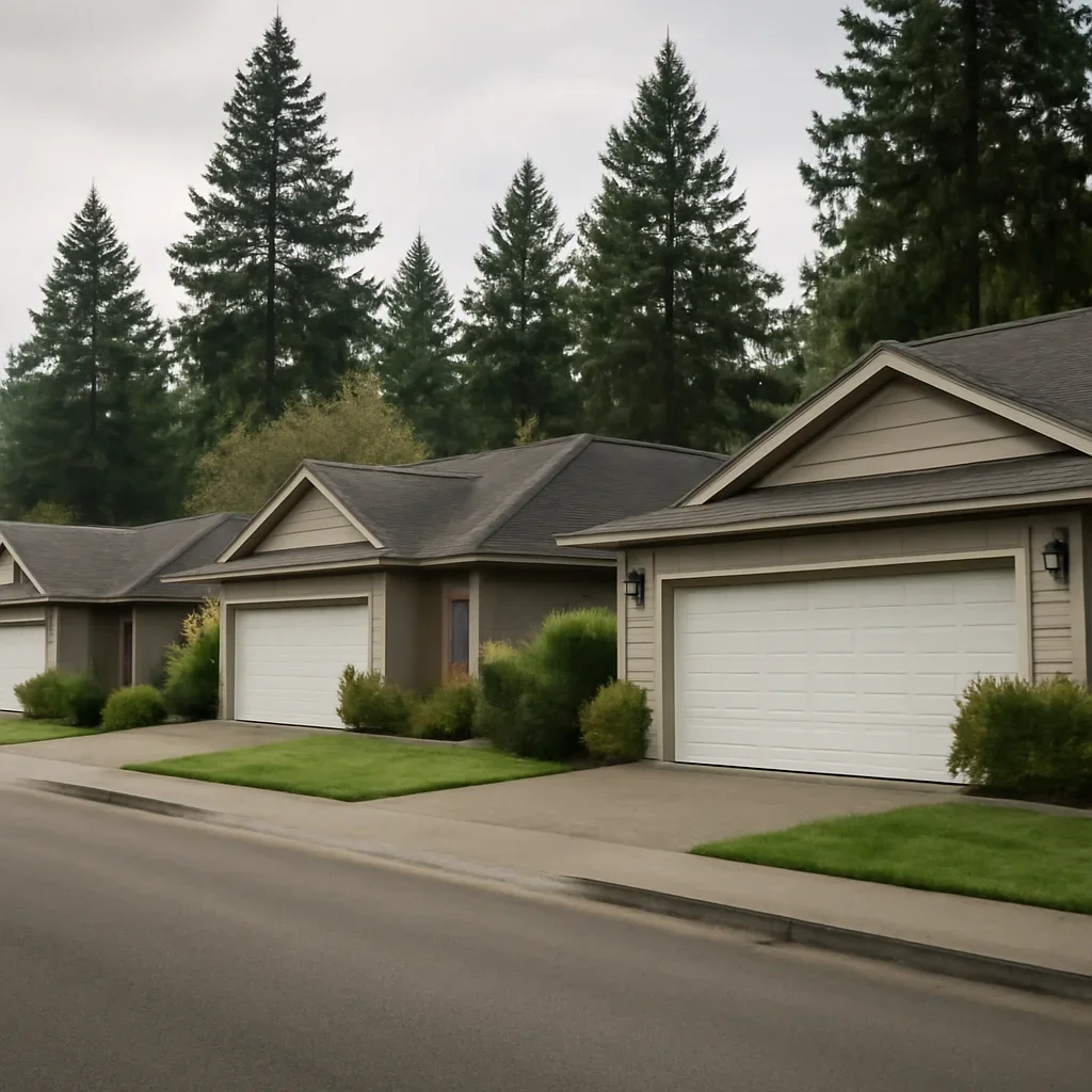 Garage door openings at Brookswood homes being assessed for replacement, framing, and driveway access