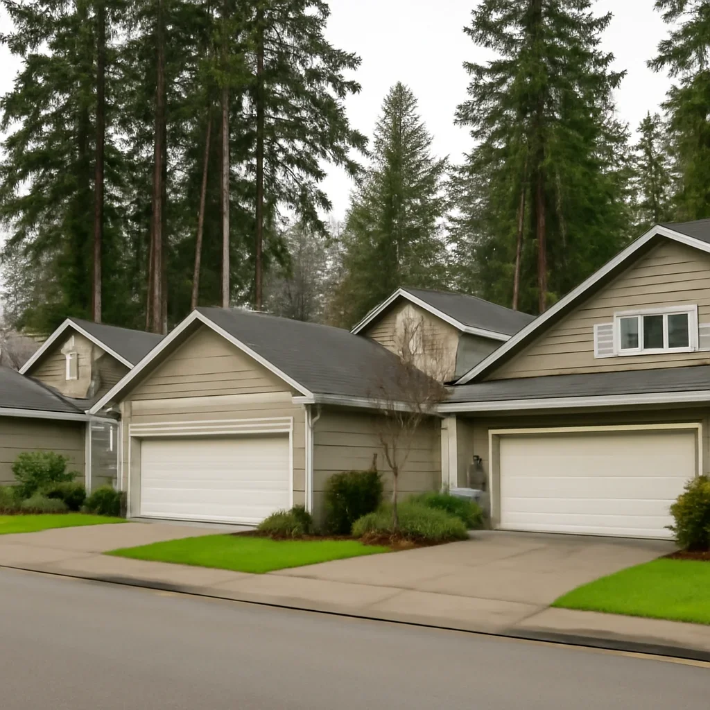 Inspection of garage door roller, bearing, hinge, and track condition in Brookswood