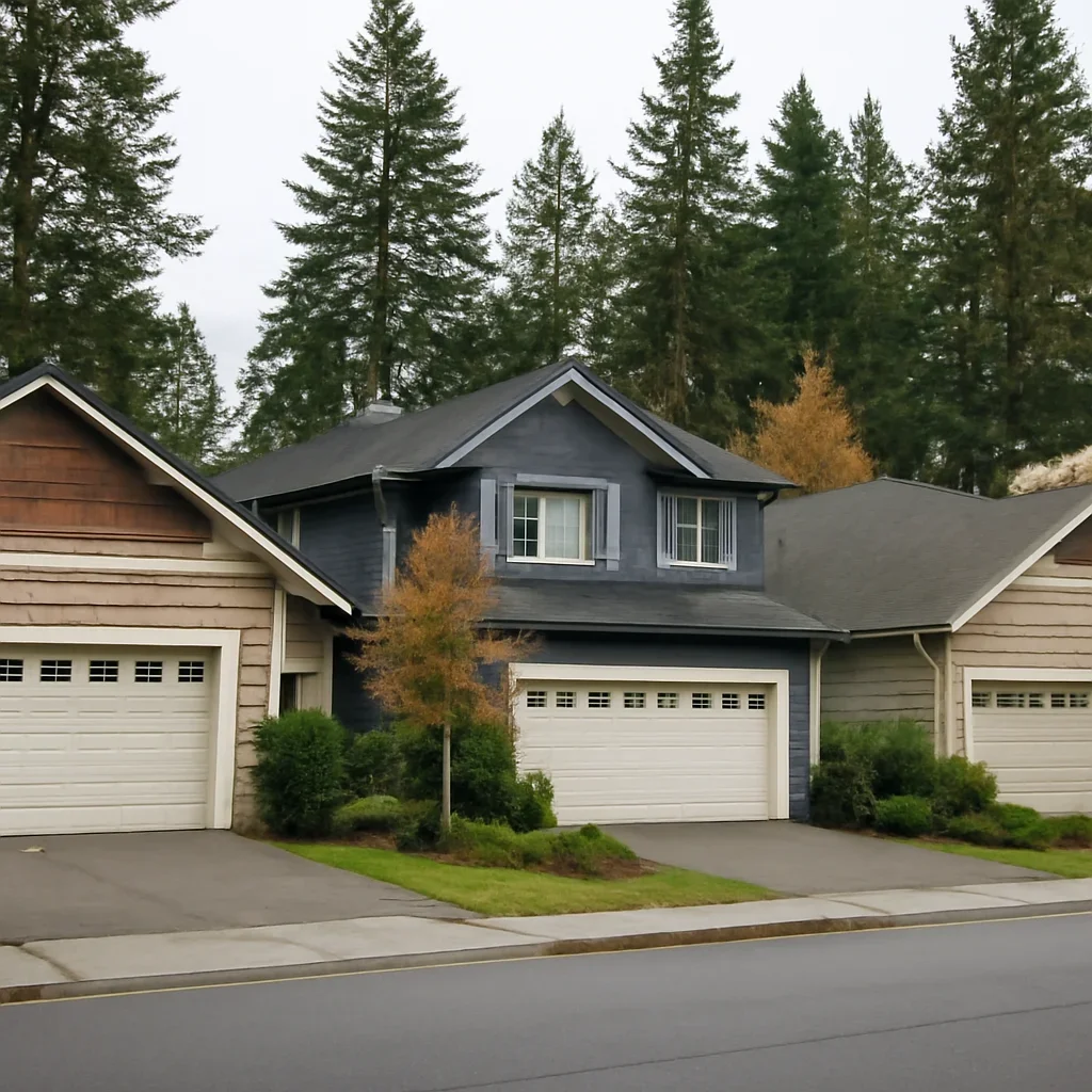 Garage door sensor locations and lower tracks at a Brookswood residential garage