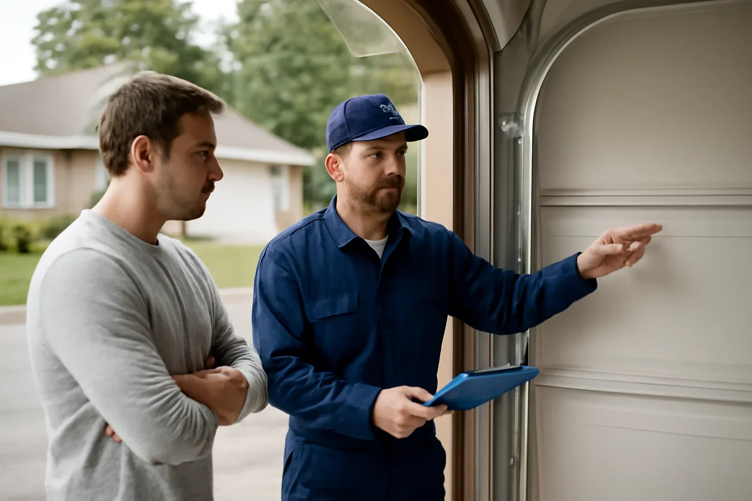 Garage Door Track Repair in Brookswood for a residential property in Brookswood