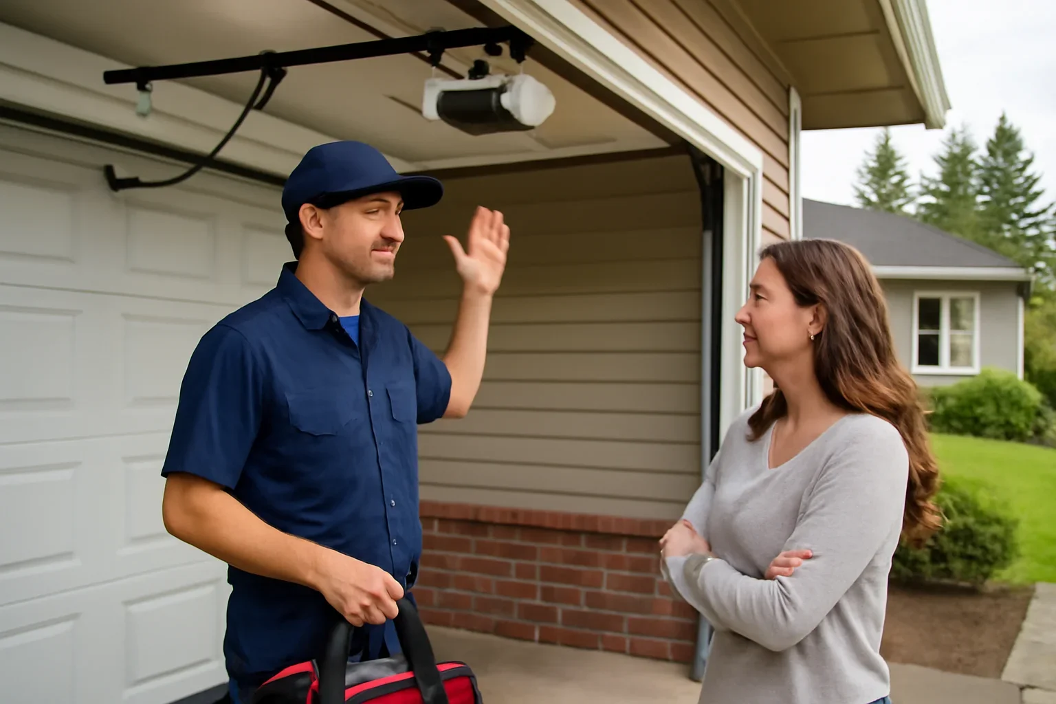 Garage door opener installation for a Fernridge residential garage