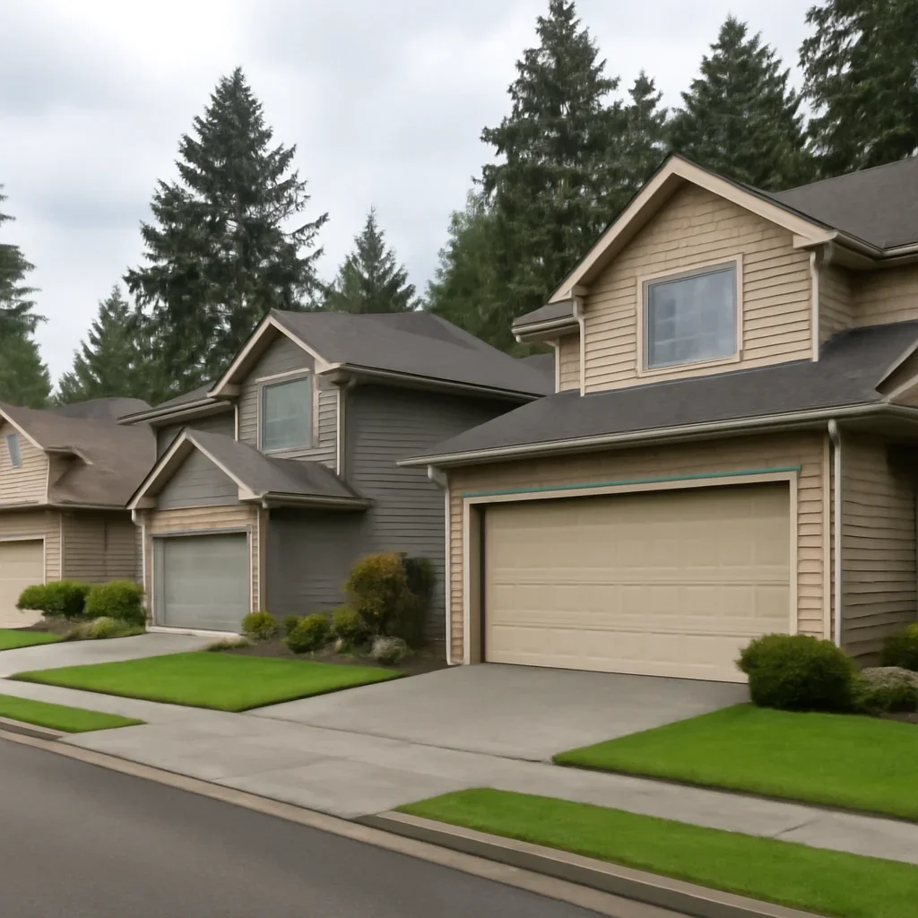 Garage door inspection at a Fernridge property with a detached garage