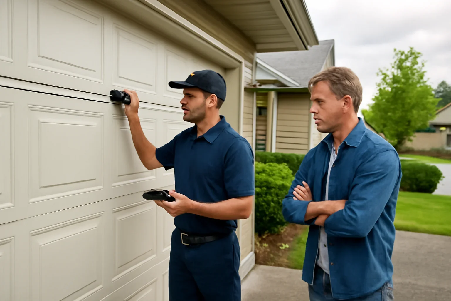 Garage door safety sensor repair at a Fernridge home or detached shop