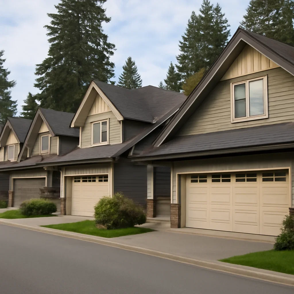 Inspection of a stuck, damaged, or unsafe garage door at a Fort Langley property