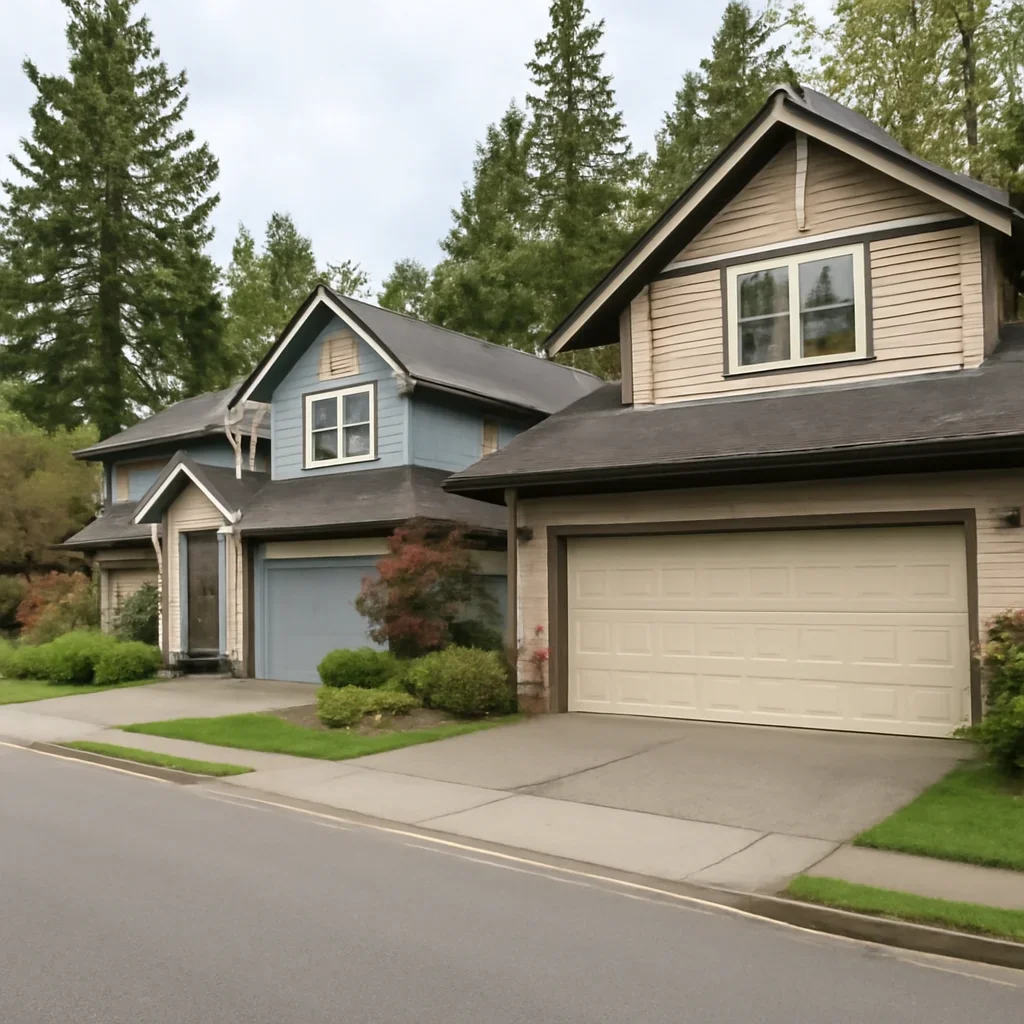 Off-track garage door inspection at a Fort Langley property