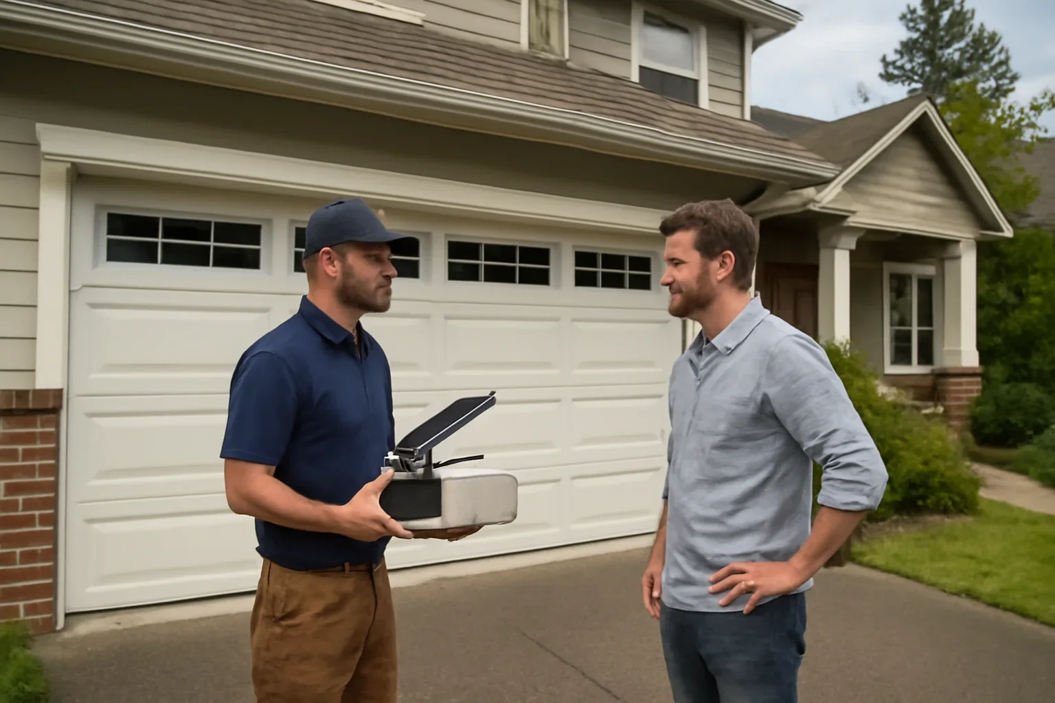 Garage door opener installation planning at a Fort Langley home