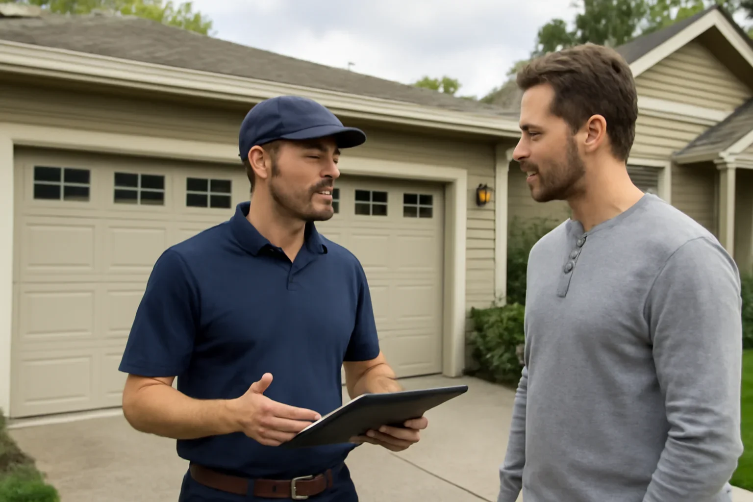 Garage door opener repair for a residential property in Fort Langley