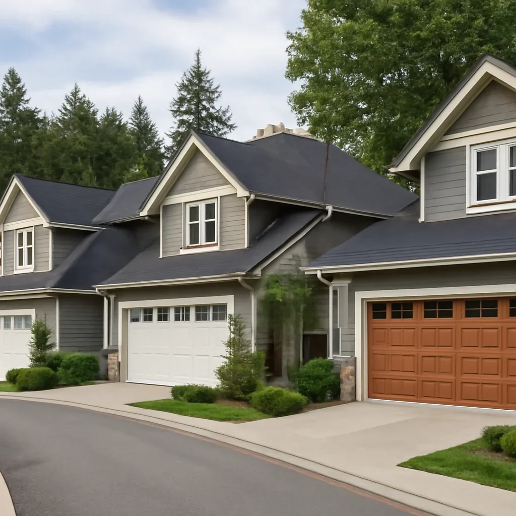 Residential garage doors on properties in Fort Langley