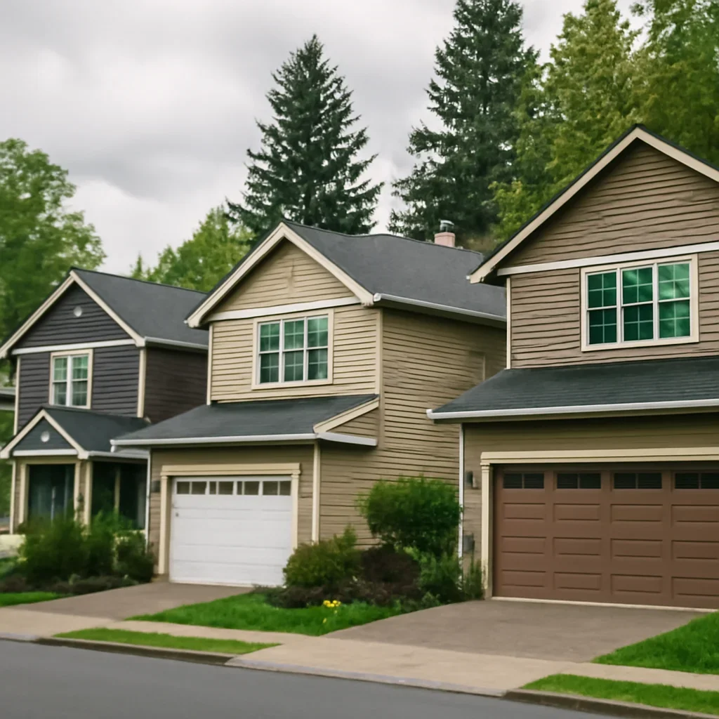 Garage doors on character and residential homes in Fort Langley