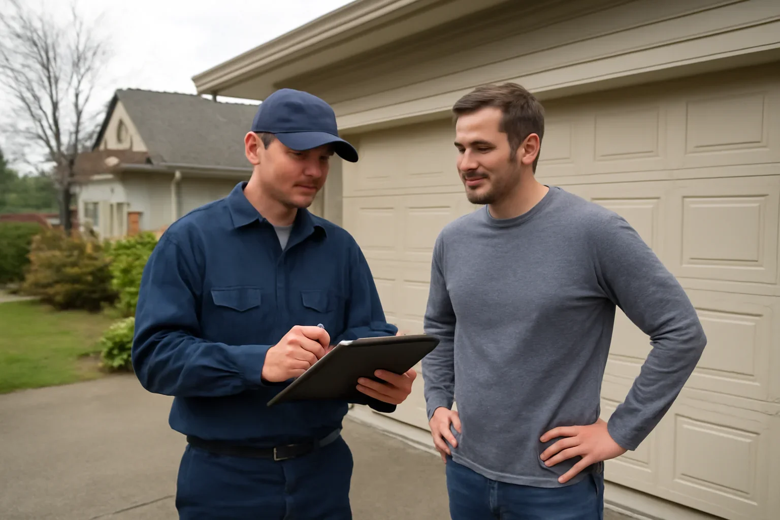 Emergency garage door repair at a rural residential property in Glen Valley