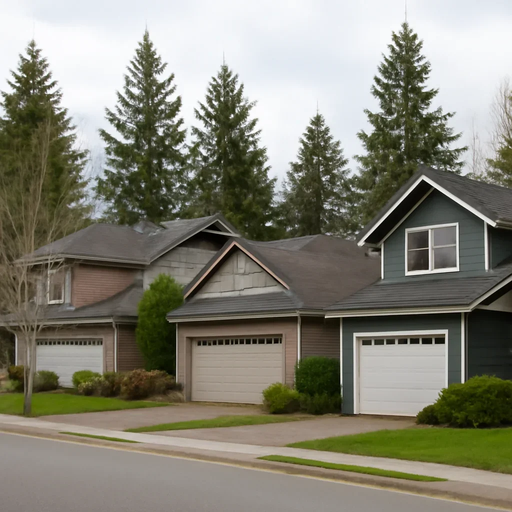 Detached garage and rural residential buildings in Glen Valley