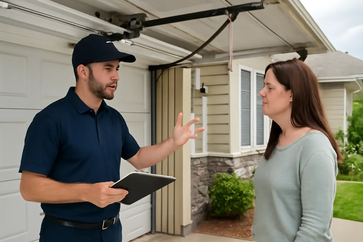 Garage door opener repair at a residential property in Glen Valley, Langley