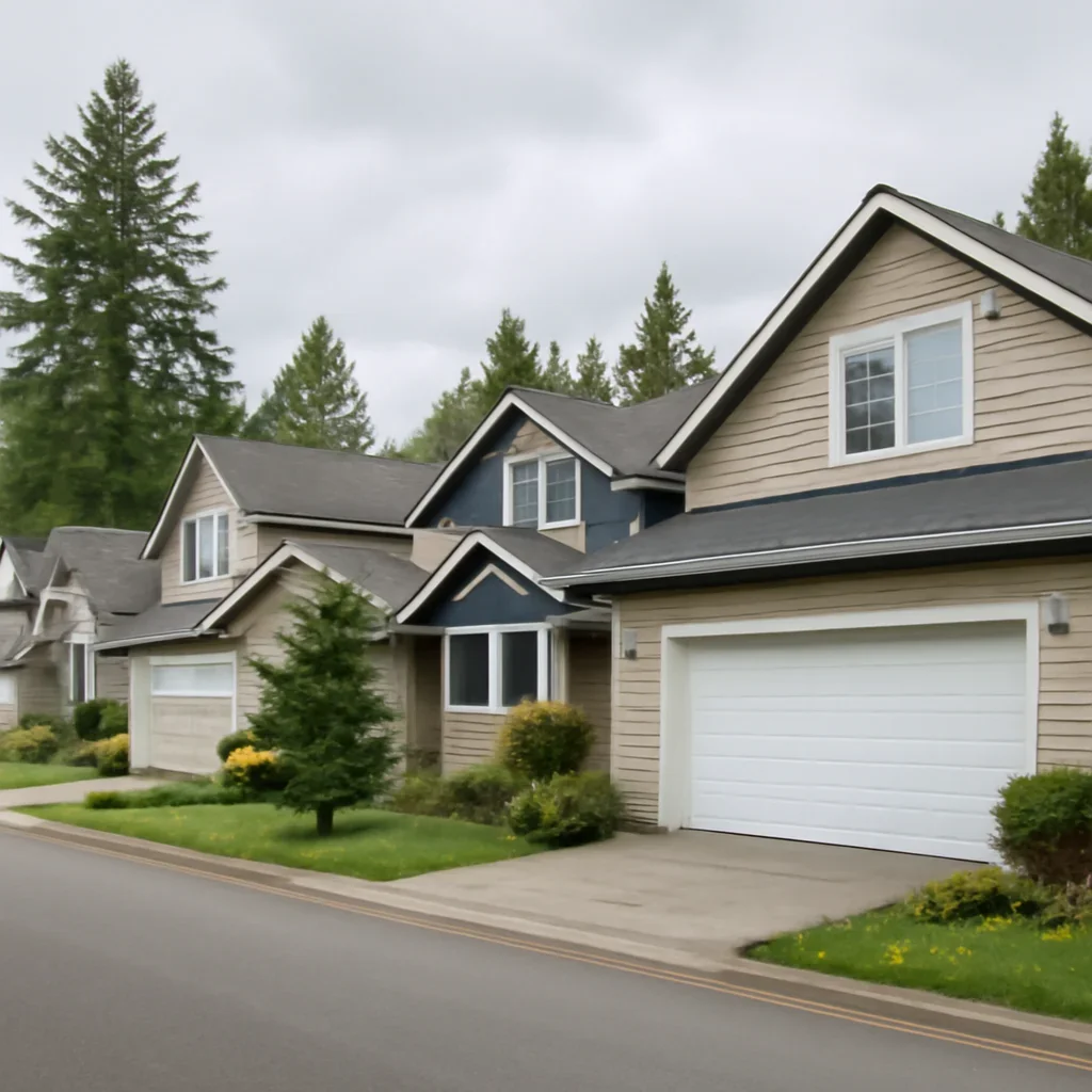 Garage doors on a Glen Valley property with a detached garage or workshop