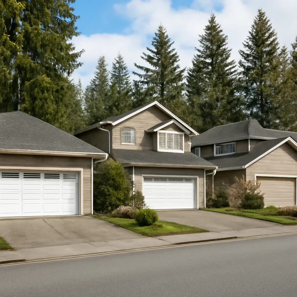 Garage doors on a Glen Valley property with a detached garage or workshop
