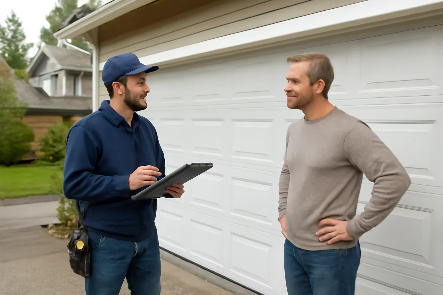 Garage door weather seal replacement assessment at a property in Glen Valley, Langley