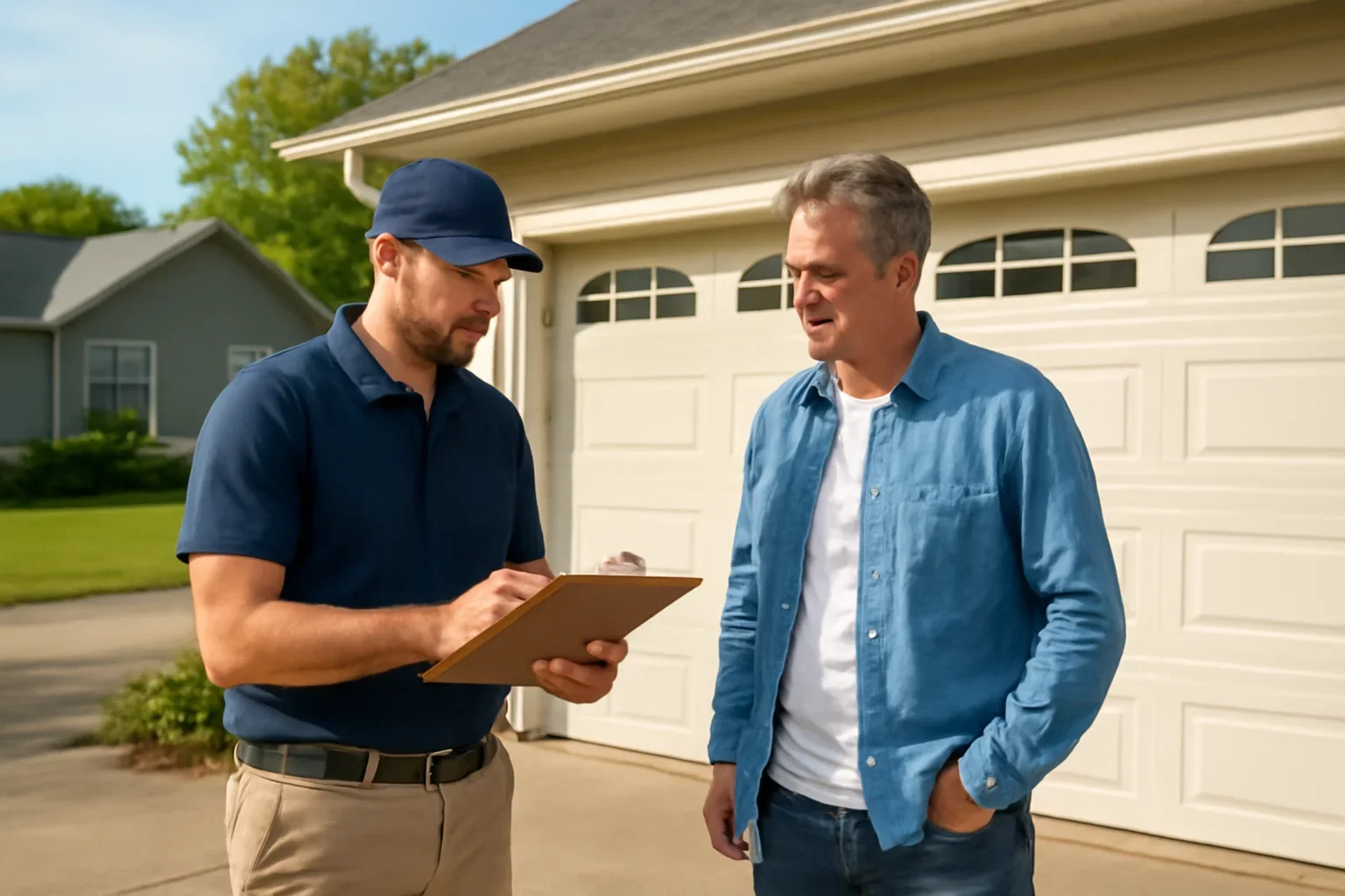Same-day garage door repair assessment at a residential property in Glen Valley, Langley