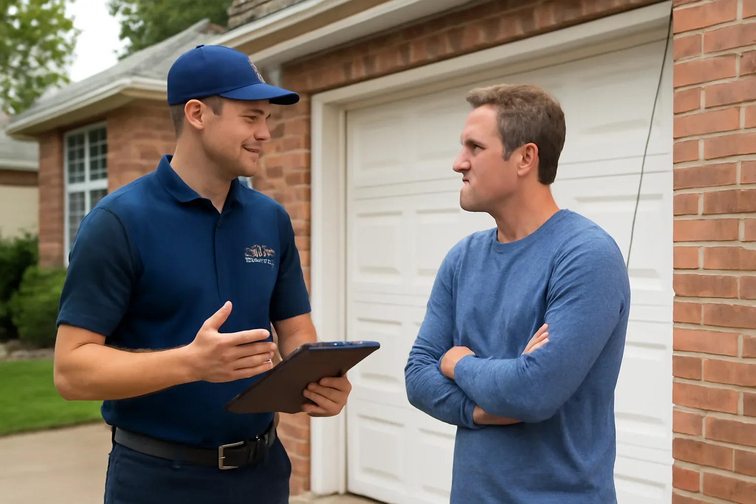 Garage door cable repair at a residential property in Langley City