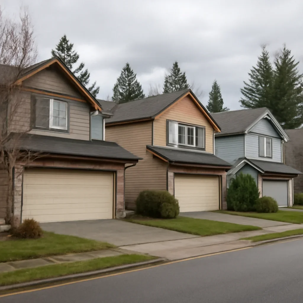 Residential garage doors on homes in Langley City