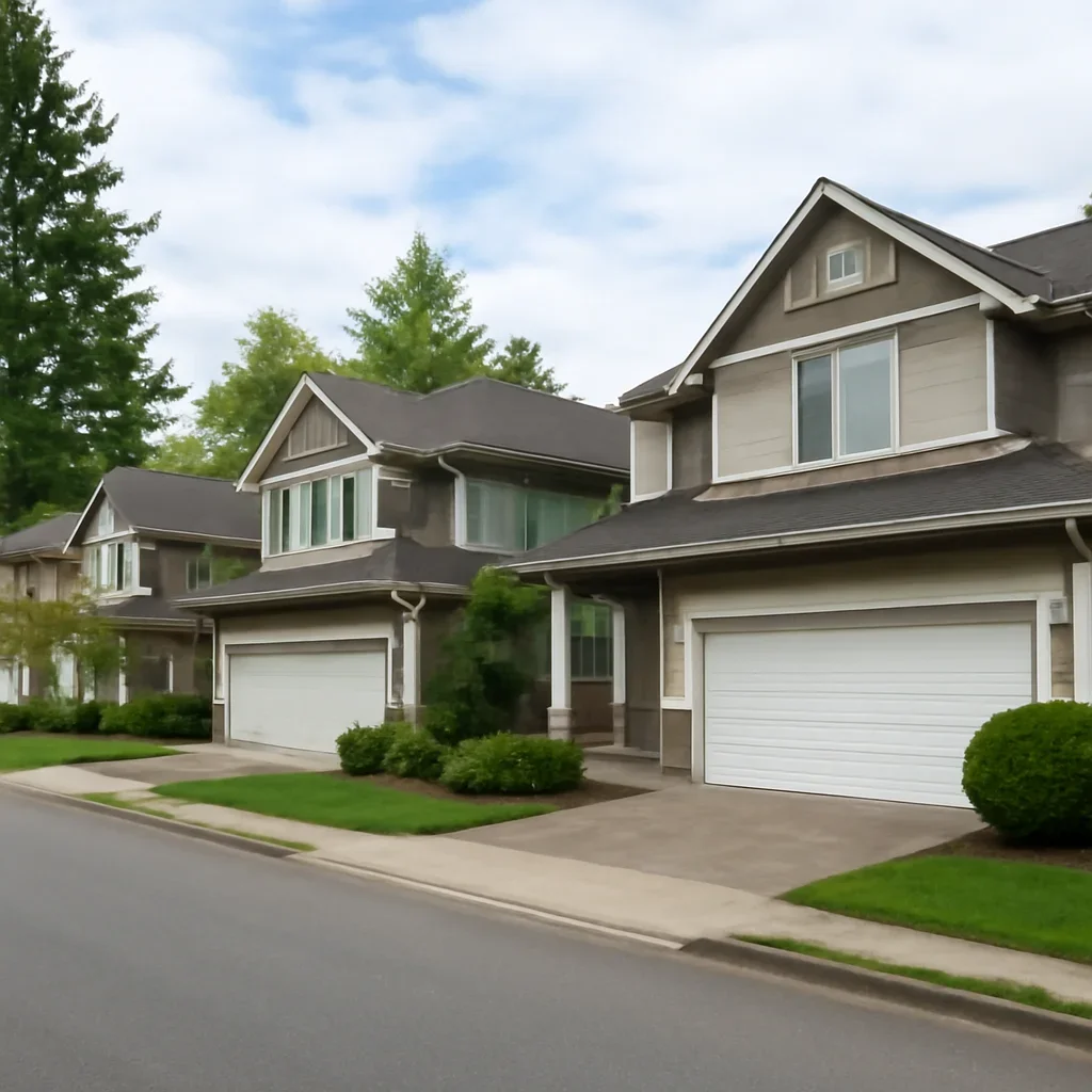 Residential garage doors at properties in Langley City