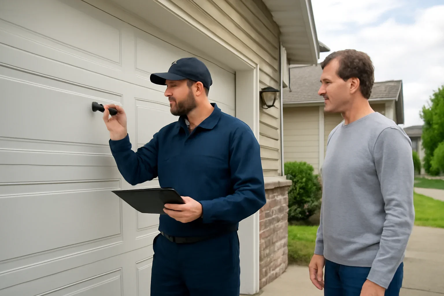Garage door sensor repair at a residential property in Langley City