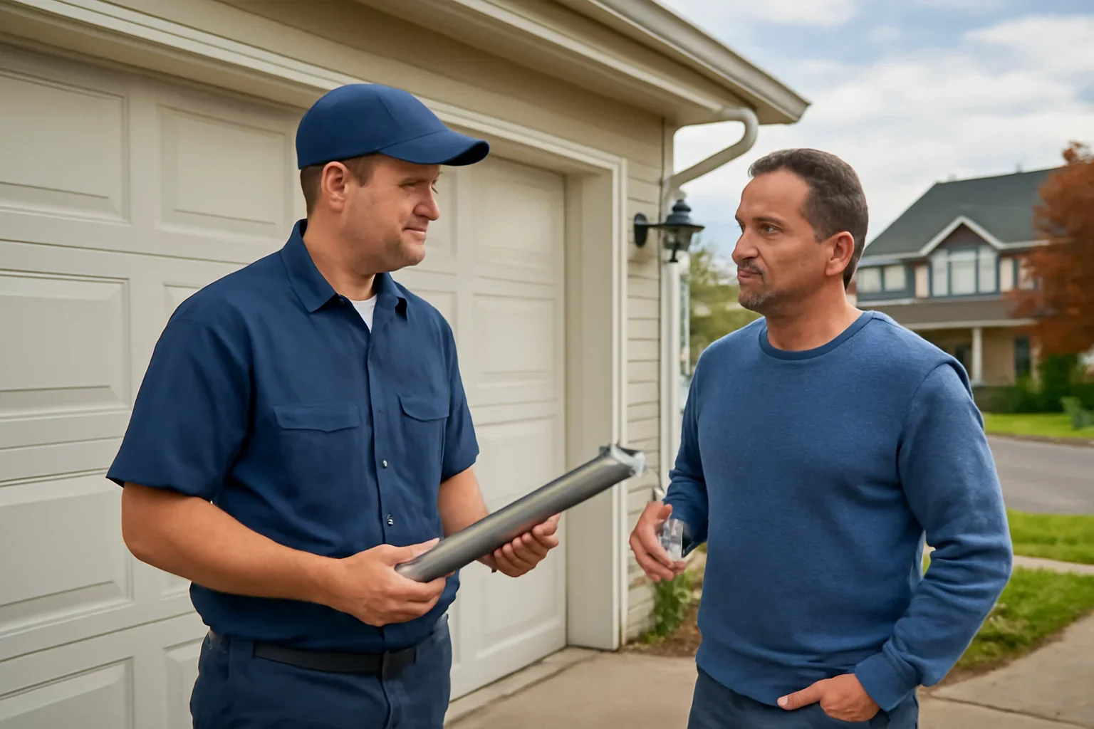 Garage door spring repair at a residential property in Langley City